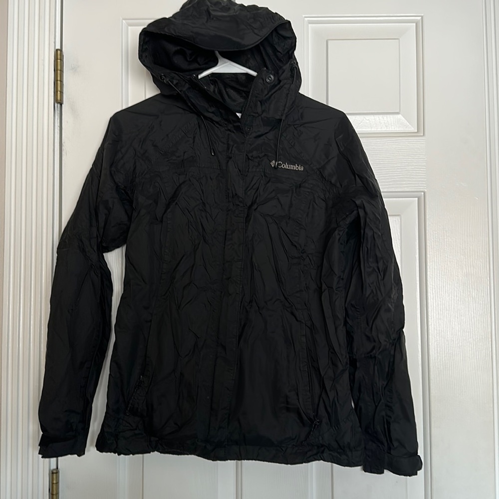 Columbia women’s size small black rain coat jacket